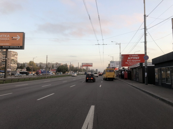 Щит 6x3,  ул. Б.Окружная, поворот на маг. "АШАН" / ТЦ "ПРОМЕНАДА" в напр. Одесской пл.